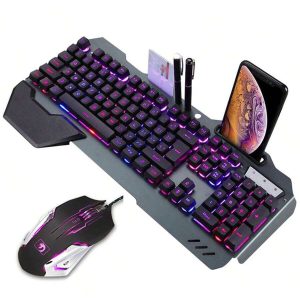 Mechanical Feel Rainbow Backlit Wired Gaming Keyboard