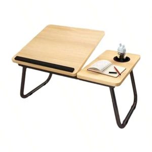 Adjustable Laptop Bed Table with Foldable Legs & Cup Holder