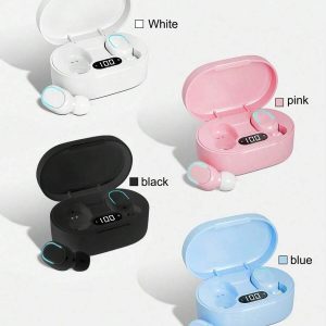 LED In-Ear Bluetooth Earbuds, Noise Cancelling, Stereo, Long Battery