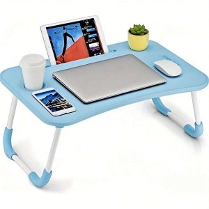 Foldable Portable Laptop Desk with Cup Holder & Drawer